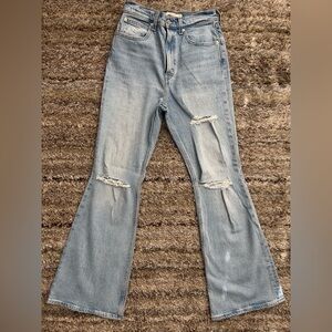Levi's Light Blue Distressed Flare Jeans